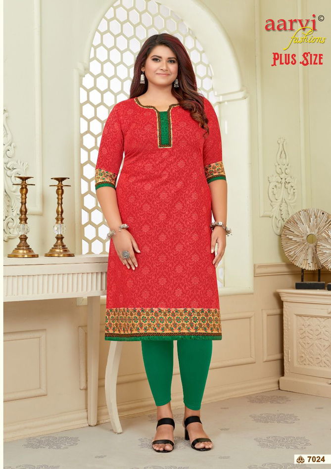 Aarvi Plus Size Vol 2 Regular Wear Wholesale Printed Kurtis
